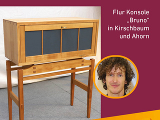 Die Gute Form 2024: Paul Schellschmidt, Flurkonsole "Bruno" in Kirschbaum und Ahorn